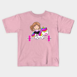 Barbell Girl and Unicorn friend Kids T-Shirt